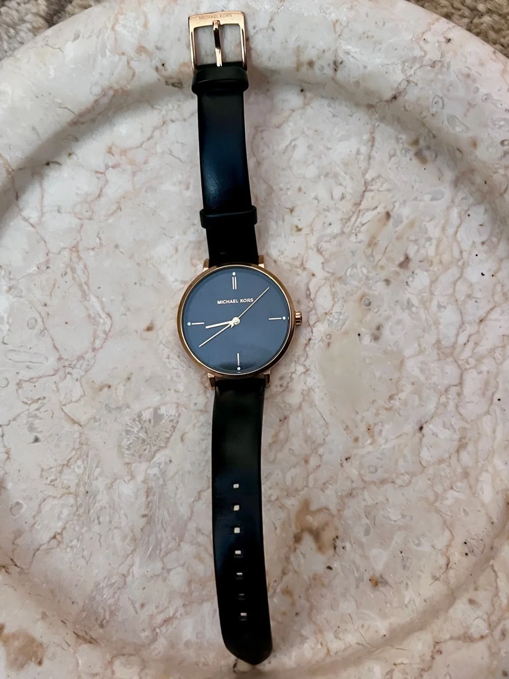 Michael Kors Women's Jayne Black Leather Strap Watch 38mm - Picture 2 of 4